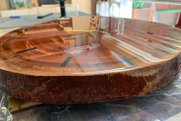 photo of a wooden clock