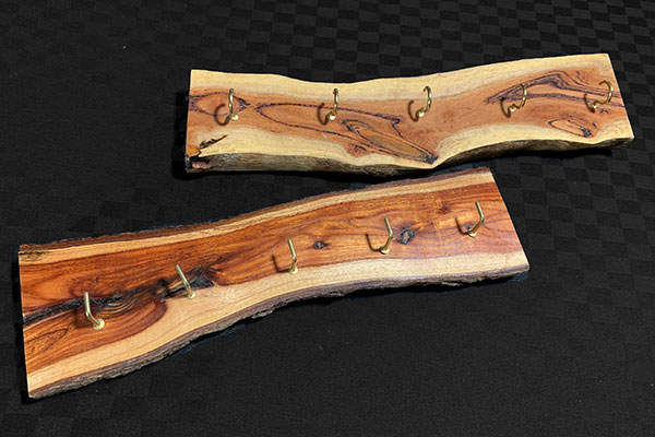 Keyhooks made of natural timber
